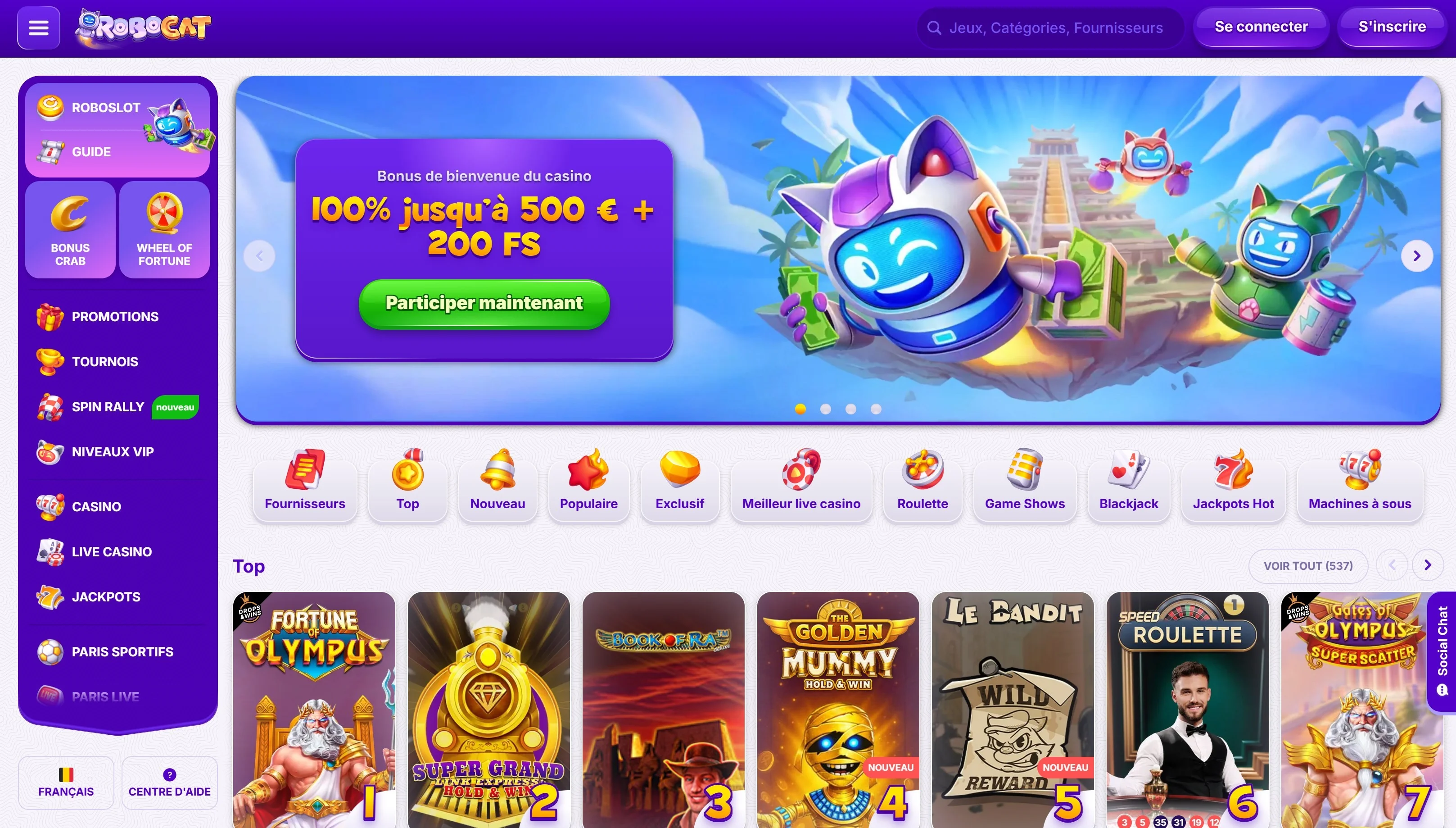 Robocat casino crypto